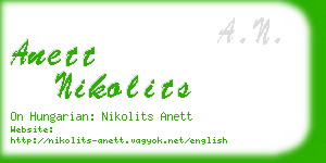 anett nikolits business card